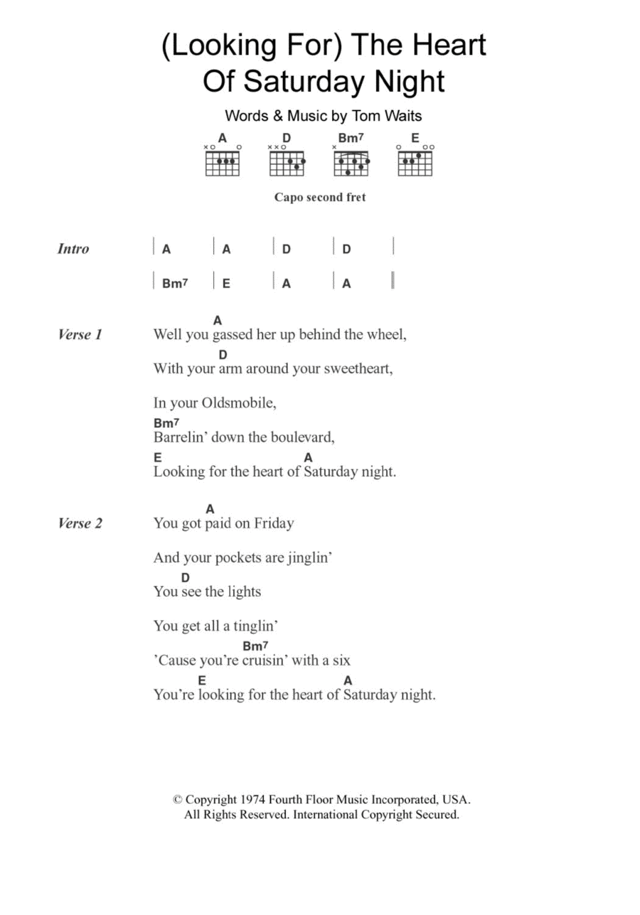 (Looking For) The Heart Of Saturday Night Acoustic Guitar scores gallery preview page 1