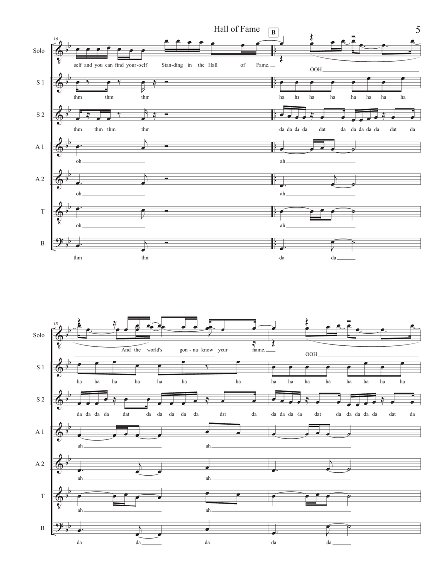 Hall Of Fame 4-Part scores gallery preview page 5