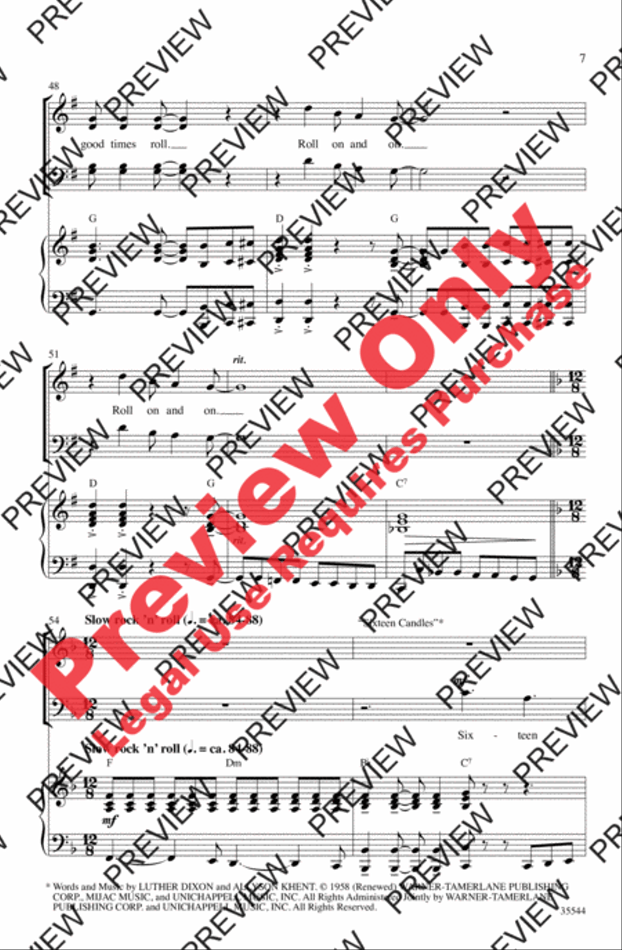 We Love the '50s We Love the '50s 4-Part scores gallery preview page 7