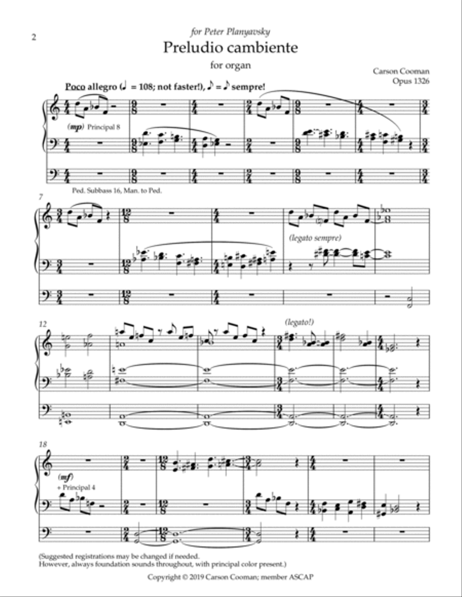 Preludio cambiente Organ Solo scores gallery preview page 2