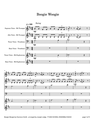 Book cover for Boogie Woogie by Smith for Brass Quartet in Schools