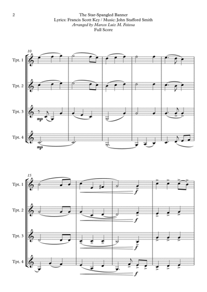 The Star-Spangled Banner (American Anthem) - Trumpet Quartet image number null