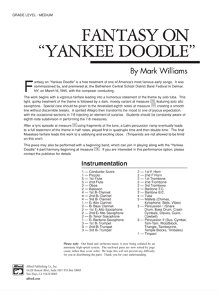 Book cover for Fantasy on "Yankee Doodle": Score