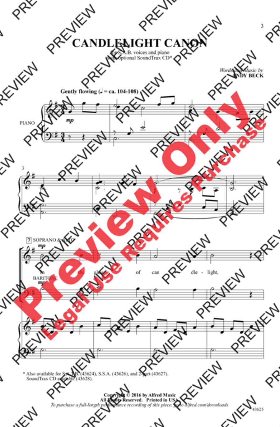 Candlelight Canon 3-Part scores gallery preview page 2