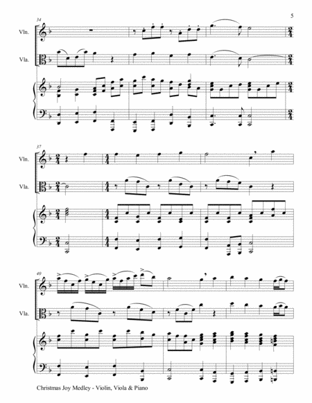 CHRISTMAS JOY MEDLEY (Trio – Violin, Viola & Piano with Parts) image number null