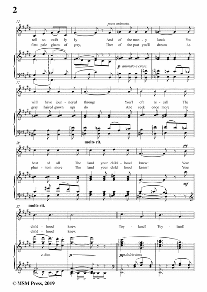 Victor Herbert-Toyland,in E Major,for Voice and Piano image number null