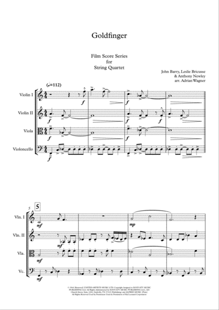 Goldfinger String Quartet scores gallery preview page 3