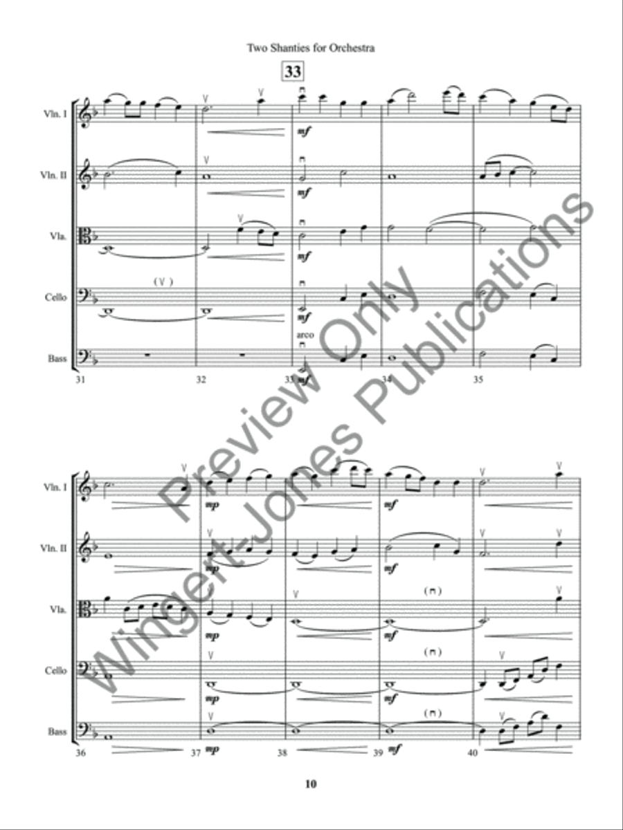 Two Sea Shanties for String Orchestra (Score) String Orchestra scores gallery preview page 13