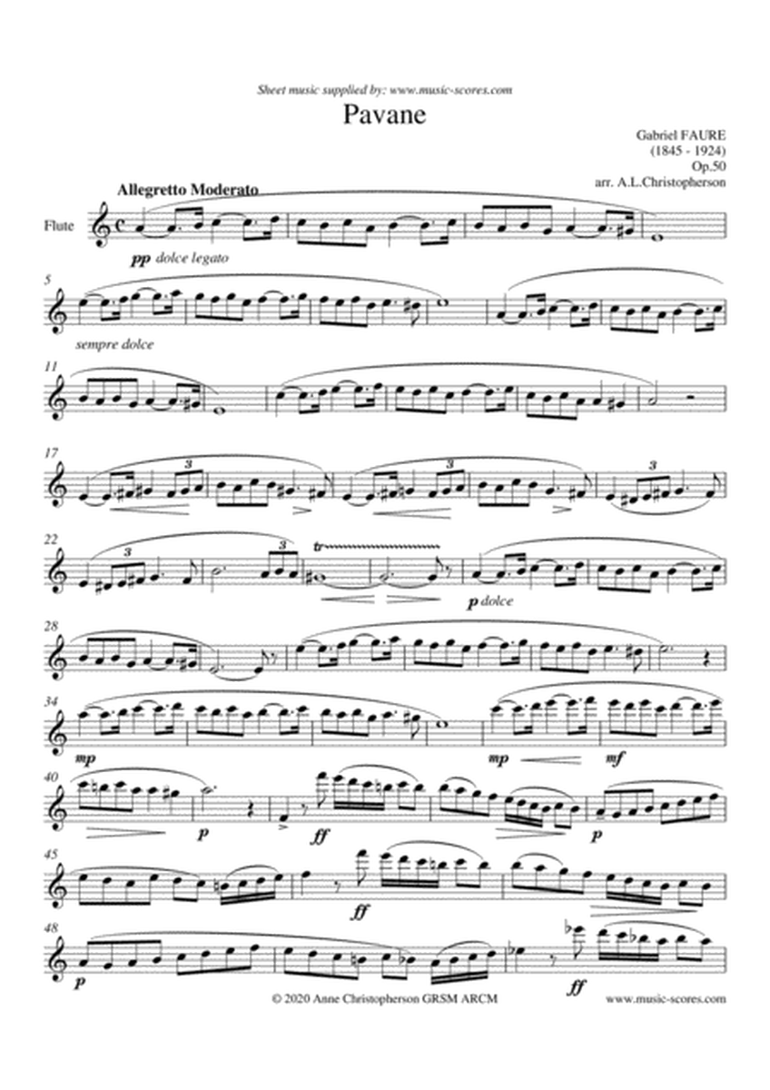 Op.50 Pavane - Solo Flute - long version image number null