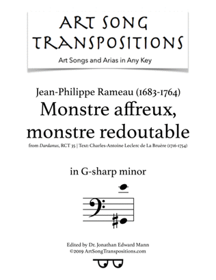 Book cover for RAMEAU: Monstre affreux, monstre redoutable (transposed to G-sharp minor)