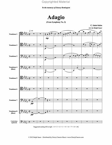 Adagio from Symphony No. 3 for 8-part Trombone ensemble image number null