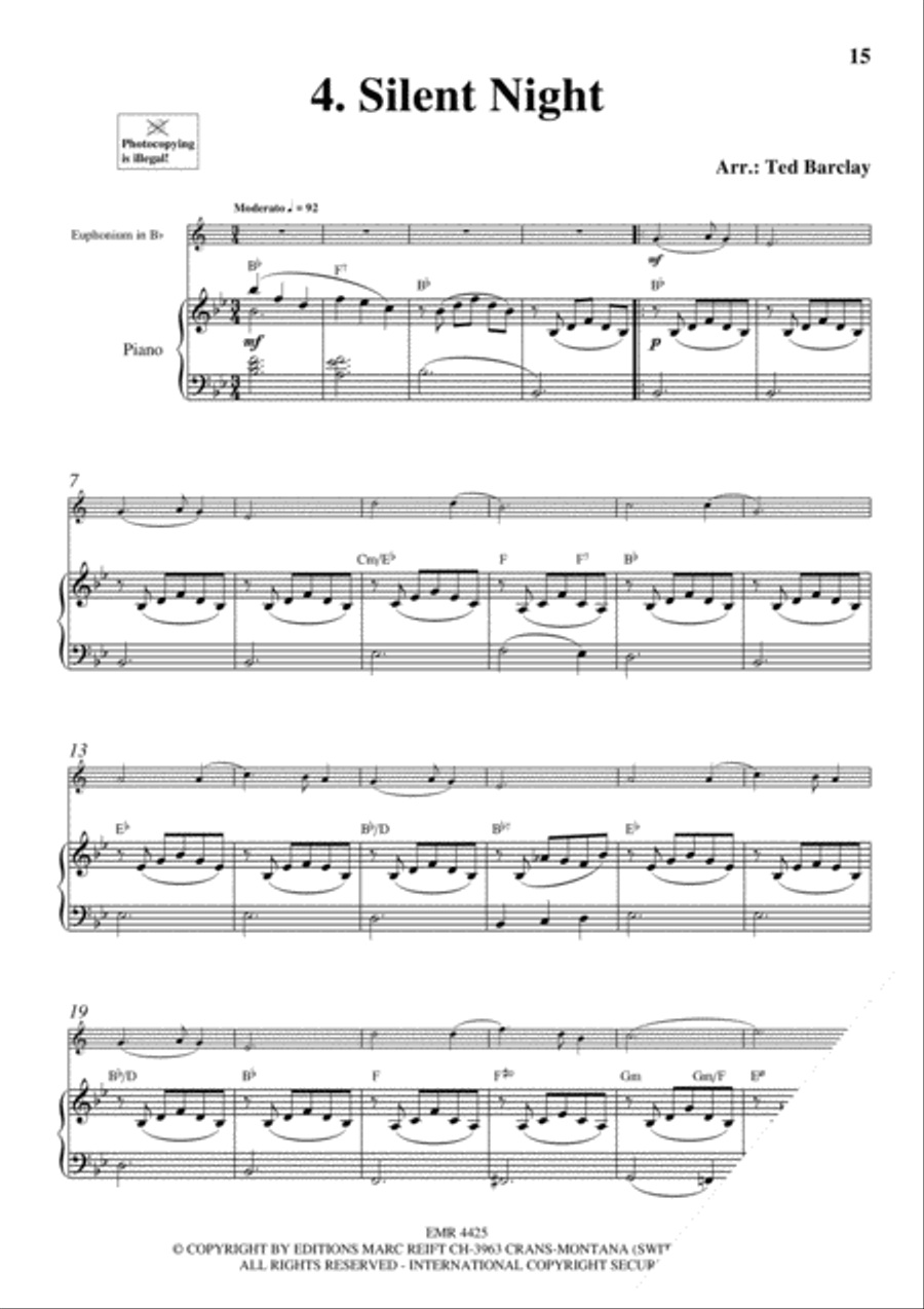 10 Easy Christmas Solos Euphonium scores gallery preview page 6