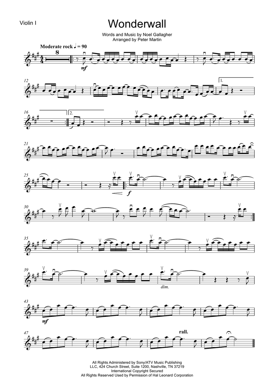 Wonderwall String Quartet scores gallery preview page 4