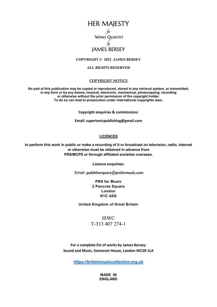 Her Majesty (wind quintet score & parts) Woodwind Quintet scores gallery preview page 2