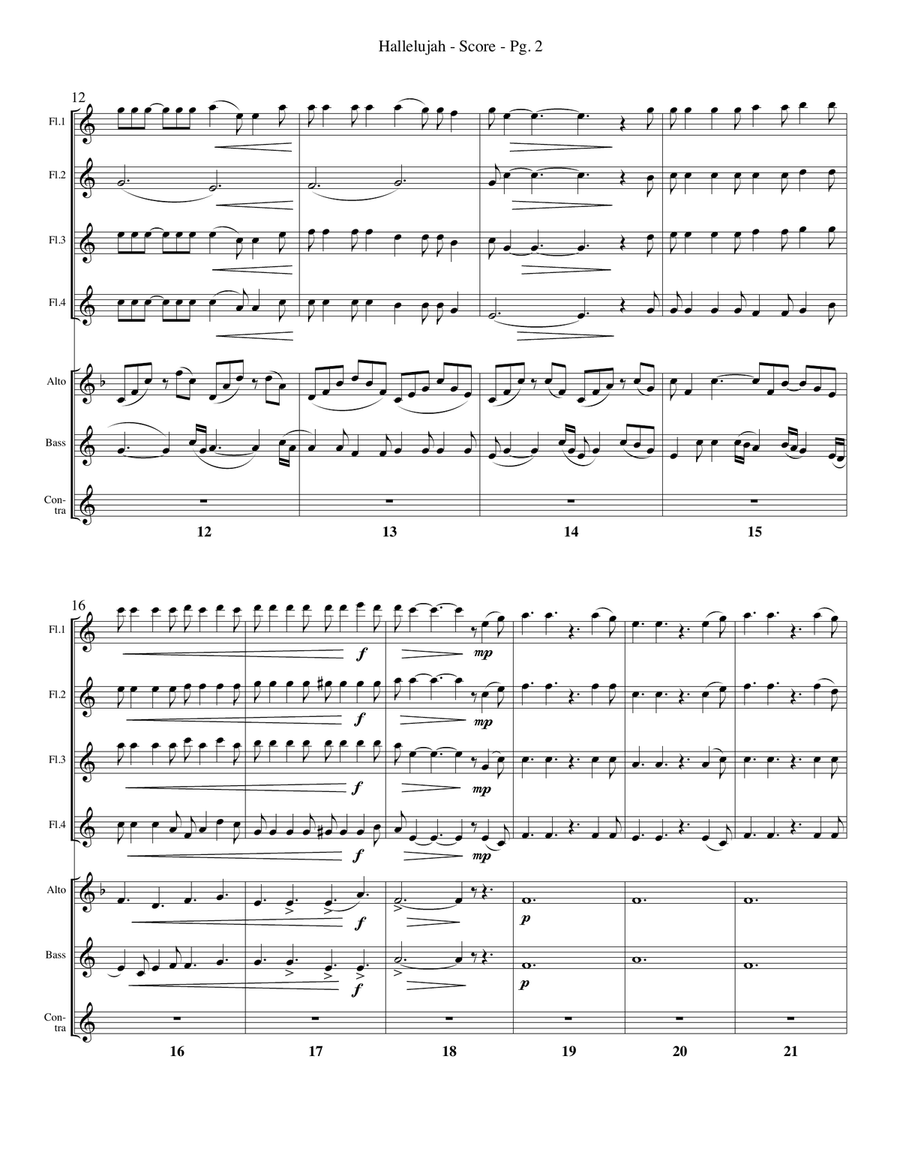 Hallelujah Woodwind Ensemble scores gallery preview page 2