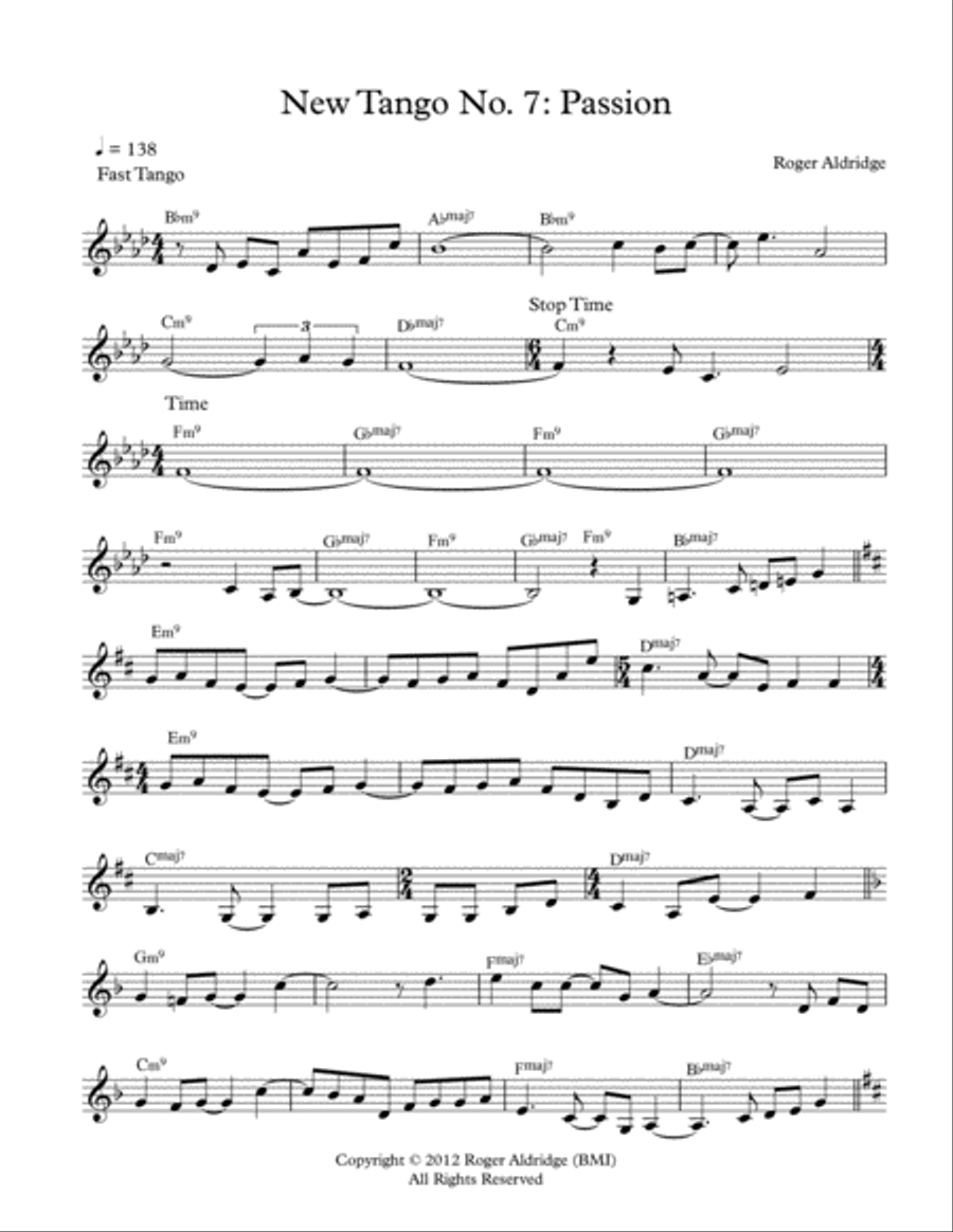 New Tango No. 7: Passion Jazz Ensemble scores gallery preview page 1