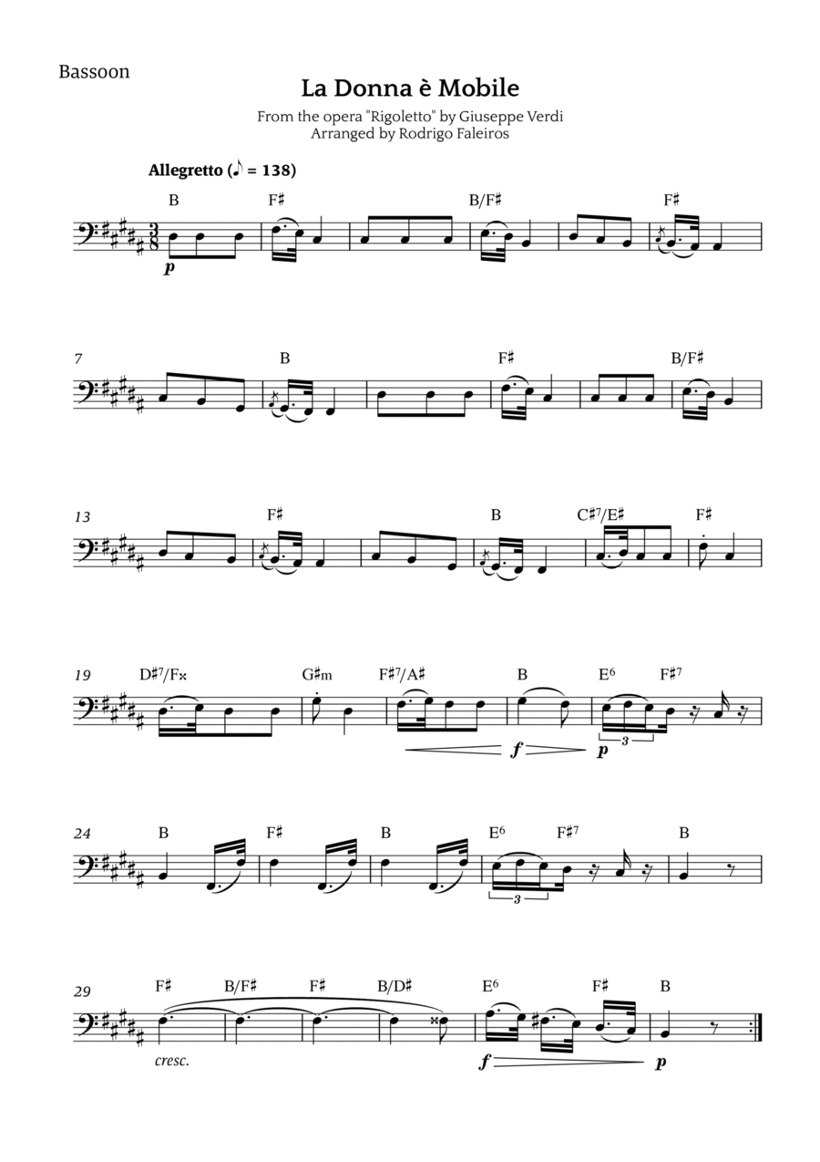 La Donna è Mobile Chamber Music scores gallery preview page 1