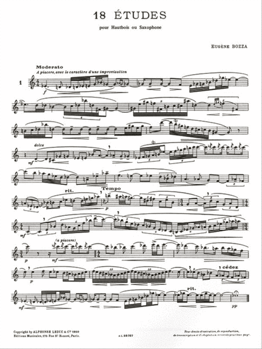 18 Etudes For Oboe Or Saxophone (oboe And Saxophone) Saxophone scores gallery preview page 2