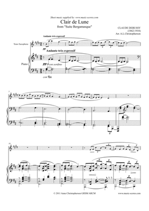 Clair de Lune - Tenor Sax and Piano
