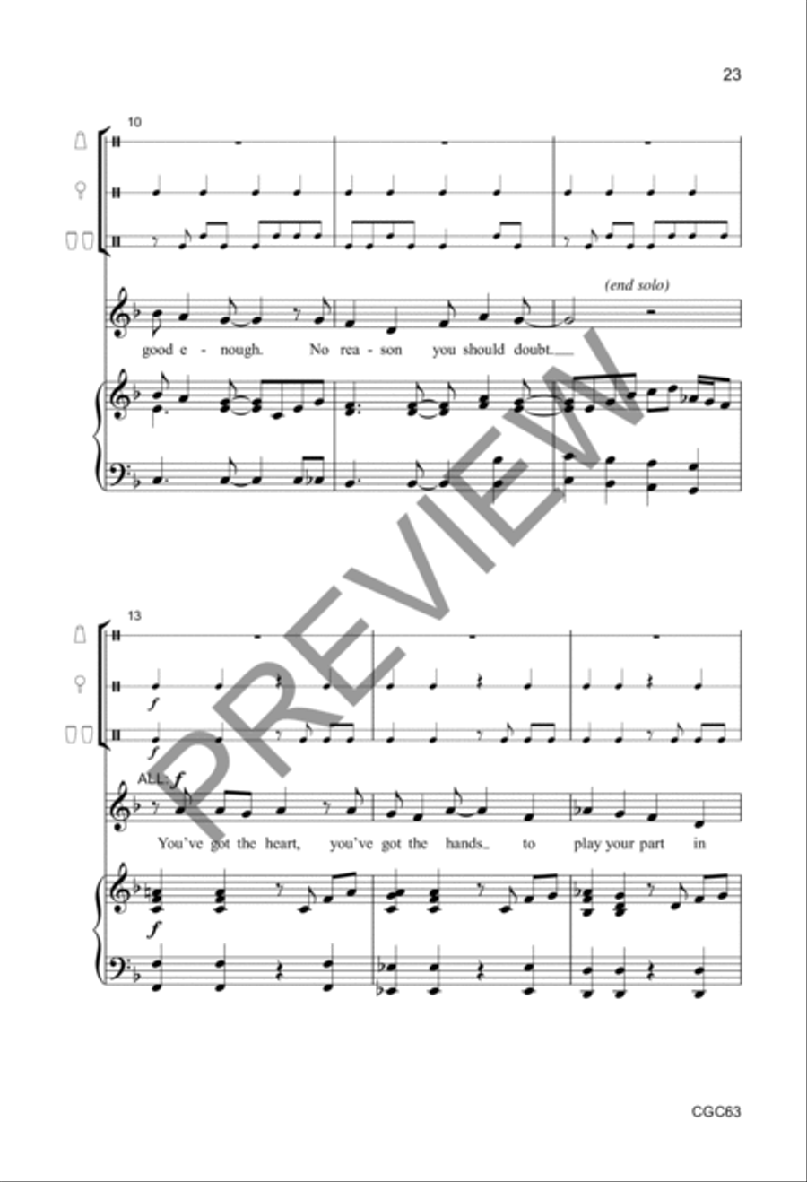 In the Image Preview Kit (Score & CD) Unison Choir scores gallery preview page 15