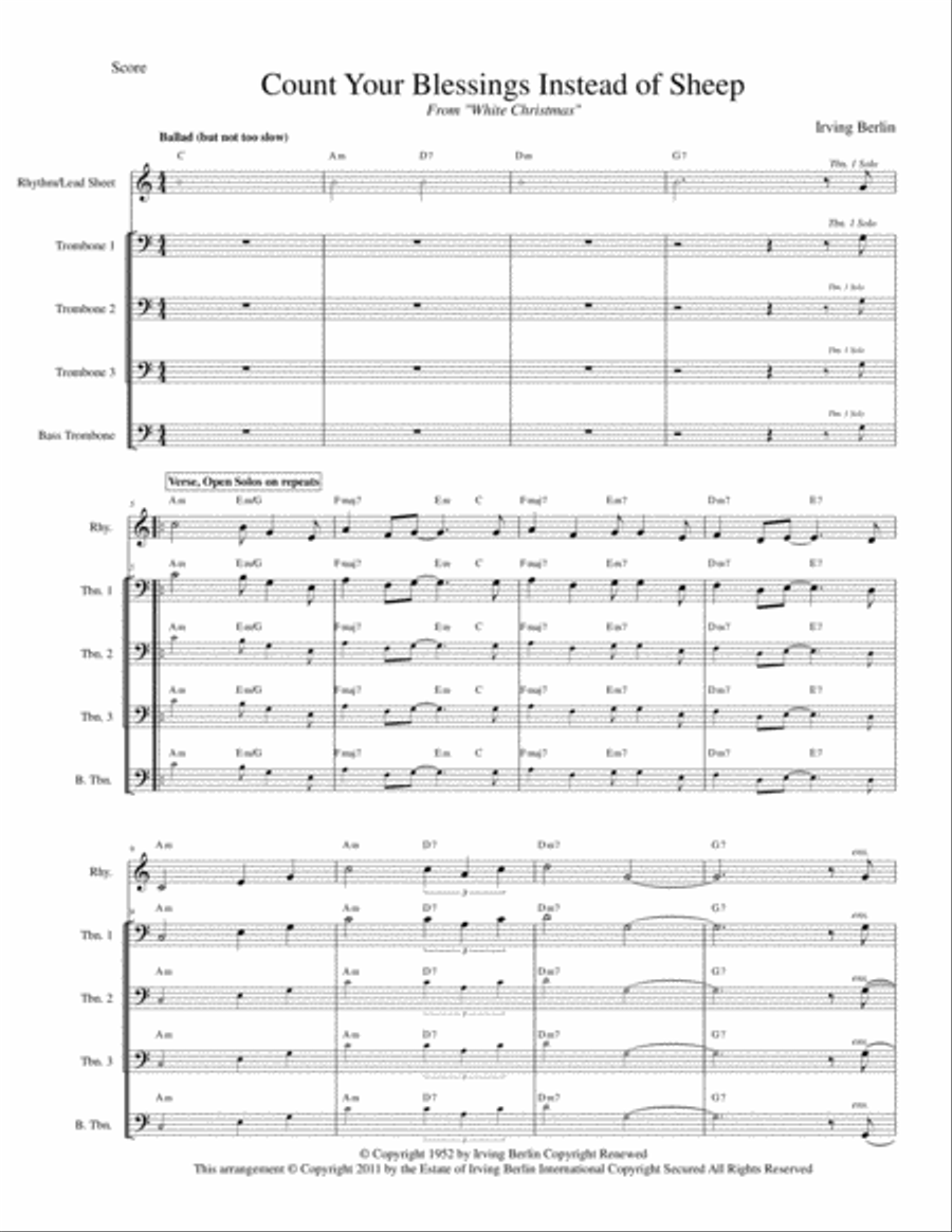 Count Your Blessings Instead Of Sheep Jazz Ensemble scores gallery preview page 3