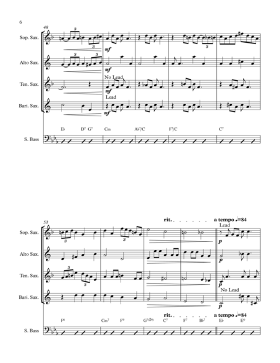 Ain't Misbehavin' (Sax Quartet) Saxophone Quartet scores gallery preview page 6