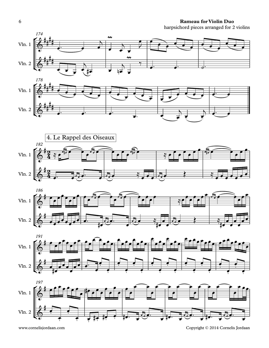 Rameau for Violin Duo Rameau for Violin Duo String Duet scores gallery preview page 6