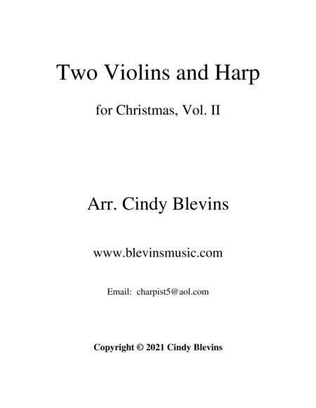 Two Violins and Harp for Christmas, Vol. II (12 arrangements) image number null