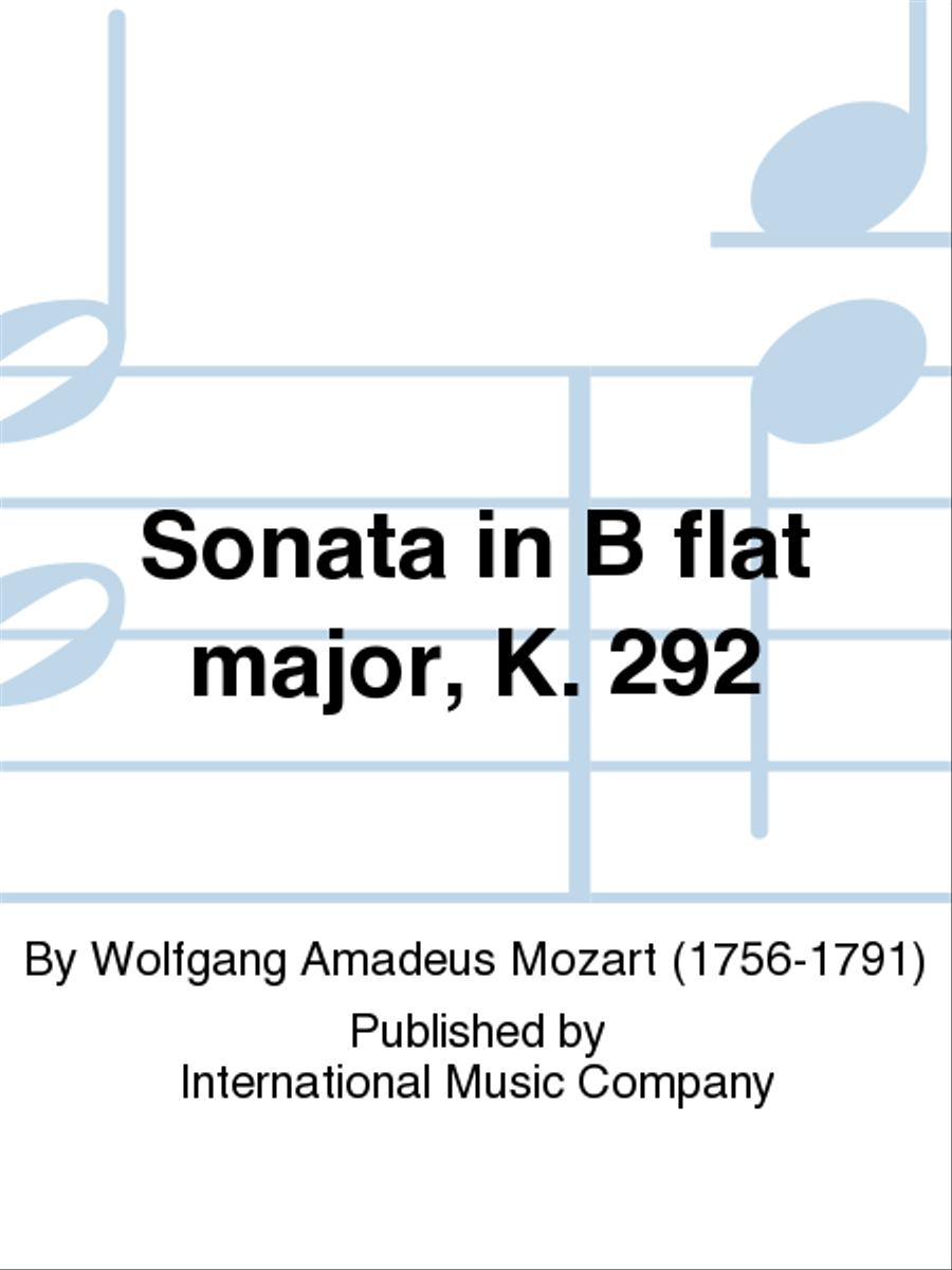 Sonata In B Flat Major, K. 292 Piano Accompaniment scores gallery preview page 1