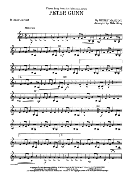 Peter Gunn: B-flat Bass Clarinet
