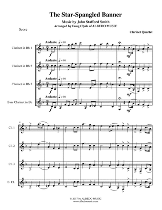 The Star-Spangled Banner for Clarinet Quartet