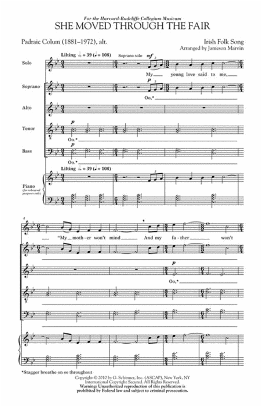 She Moved Through the Fair 4-Part scores gallery preview page 2