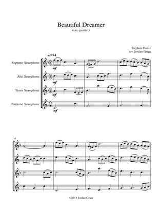 Book cover for Beautiful Dreamer (sax quartet)