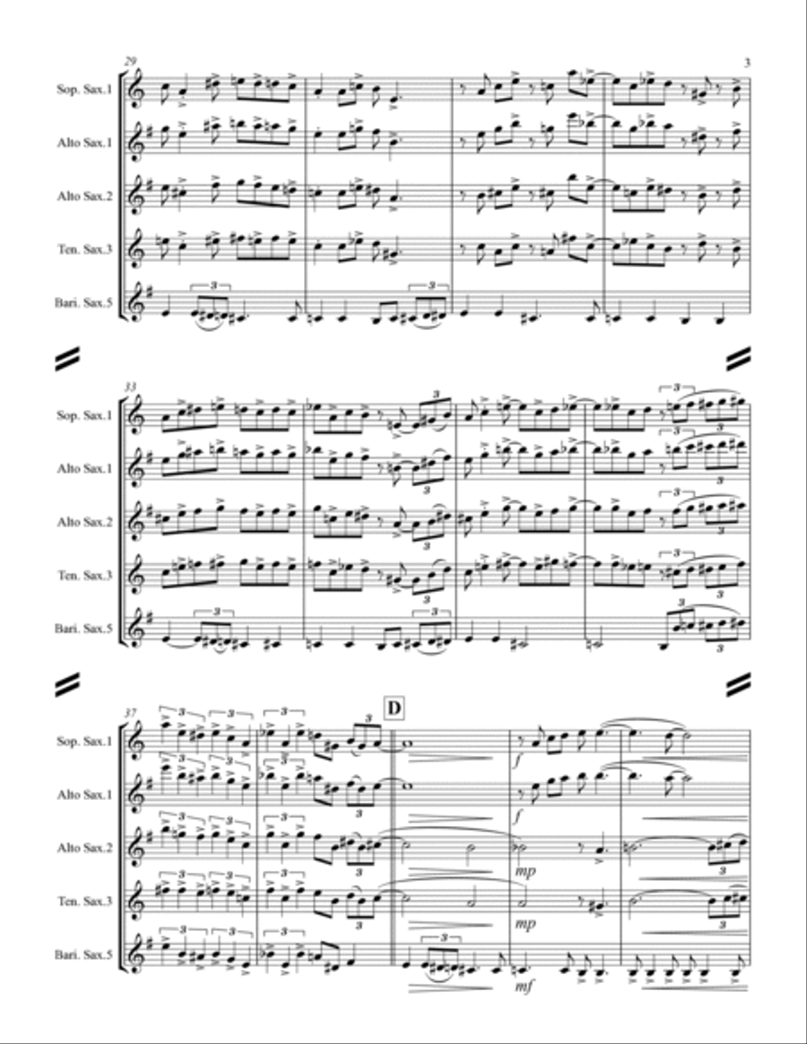 You're A Mean One, Mr. Grinch Saxophone Quartet scores gallery preview page 4