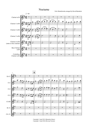 Nocturne (from A Midsummer Night's Dream) for Clarinet Choir