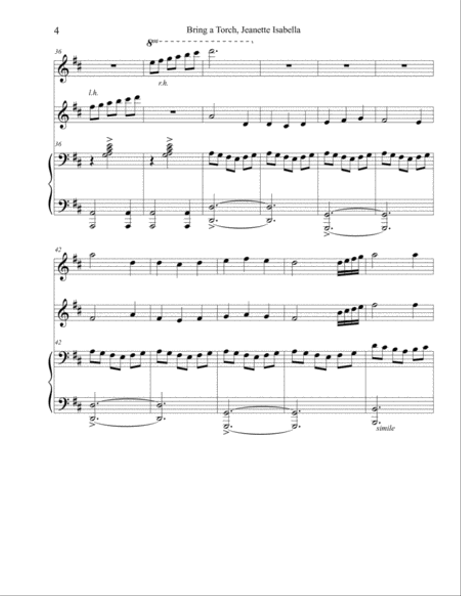 Bring a Torch, Jeanette Isabella Piano scores gallery preview page 4