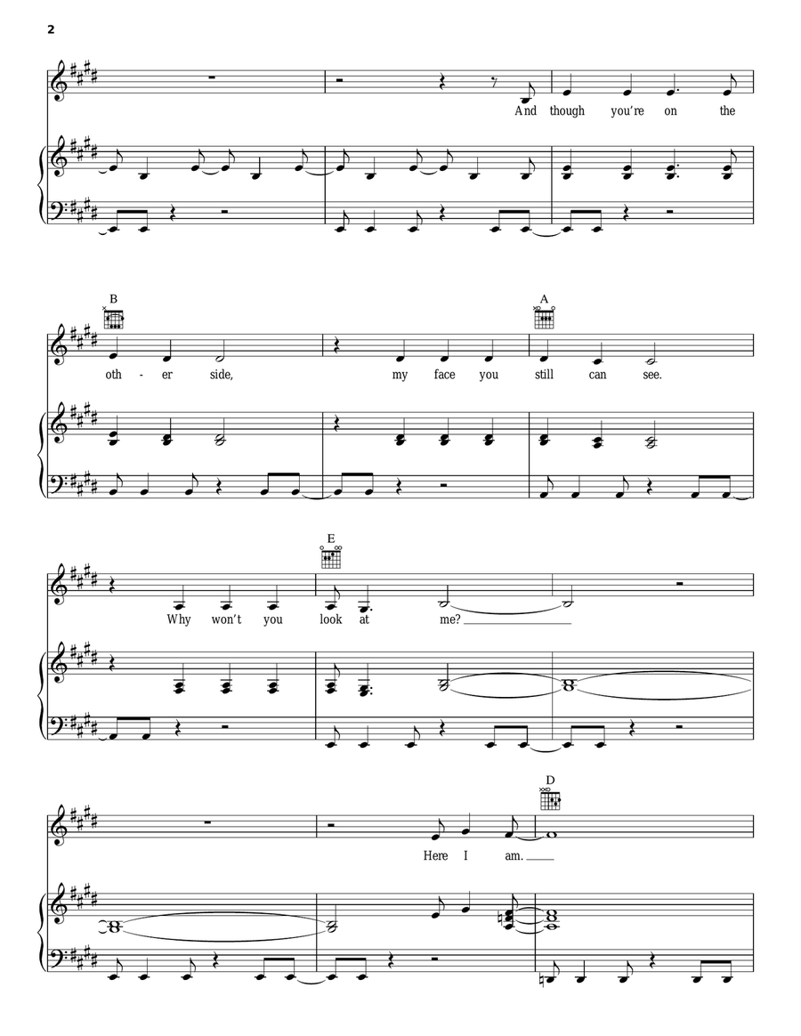 Here I Am Here I Am Piano, Vocal, Guitar scores gallery preview page 2