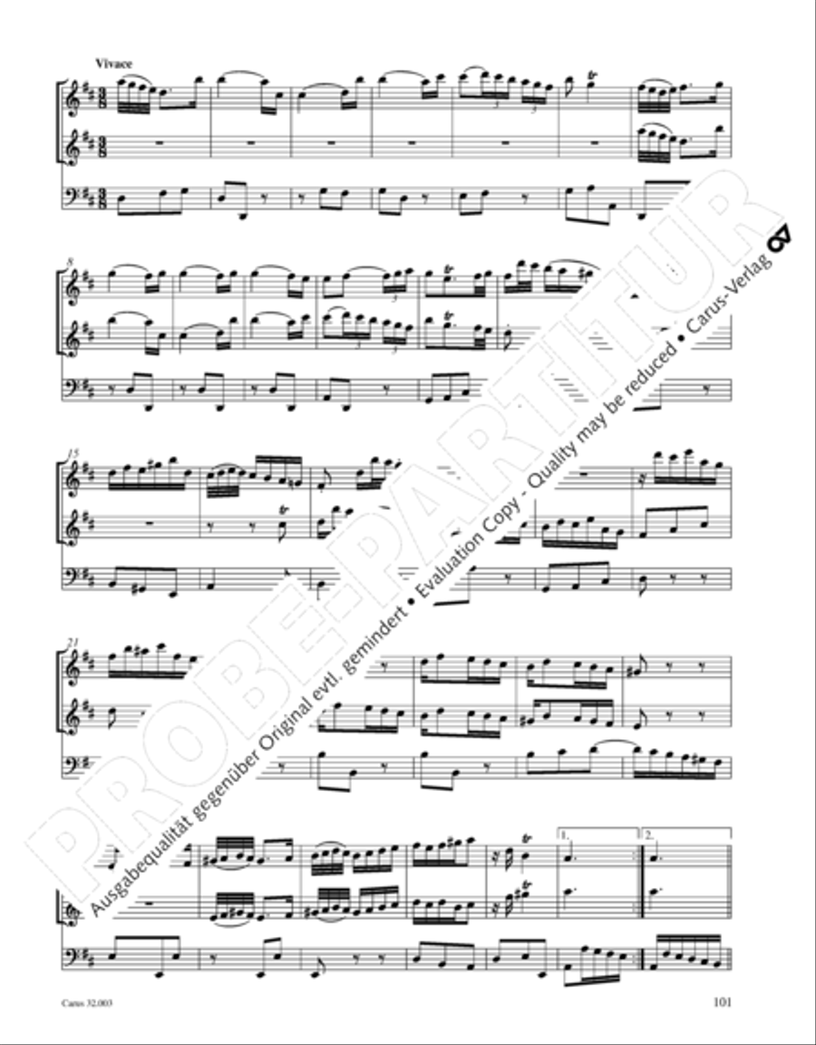 Gesamtausgabe Band 3 (Kammermusik: Duette, Solo- und Triosonaten) Score scores gallery preview page 122