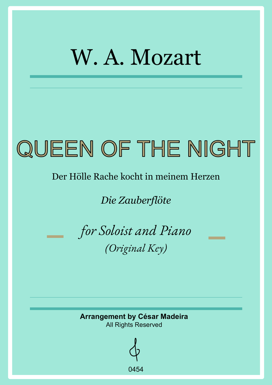Queen of the Night Aria - Voice and Piano - Original Key (Full Score and Parts) Piano, Vocal scores gallery preview page 1