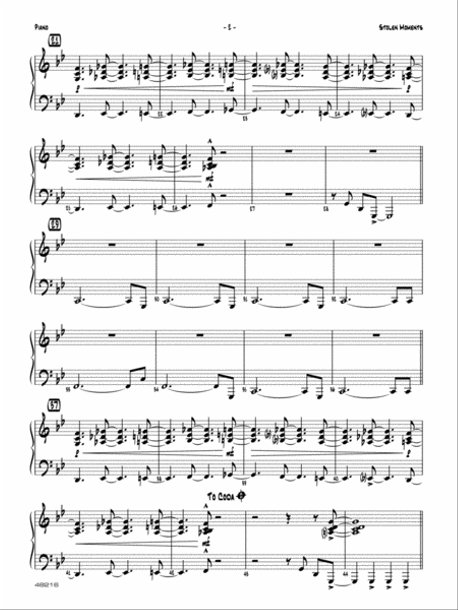 Stolen Moments: Piano Accompaniment Jazz Ensemble scores gallery preview page 2