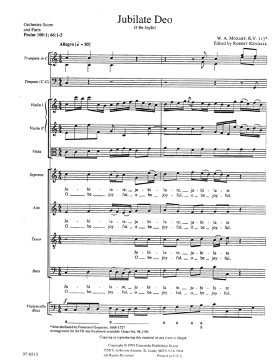 Jubilate Deo / O Be Joyful (Full Score) 4-Part scores gallery preview page 2