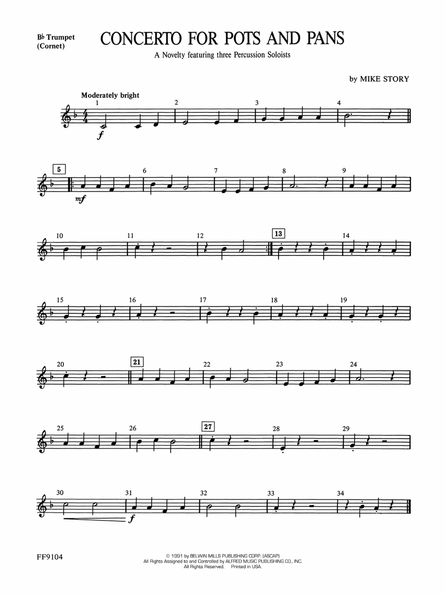 Concerto for Pots and Pans: 1st B-flat Trumpet
