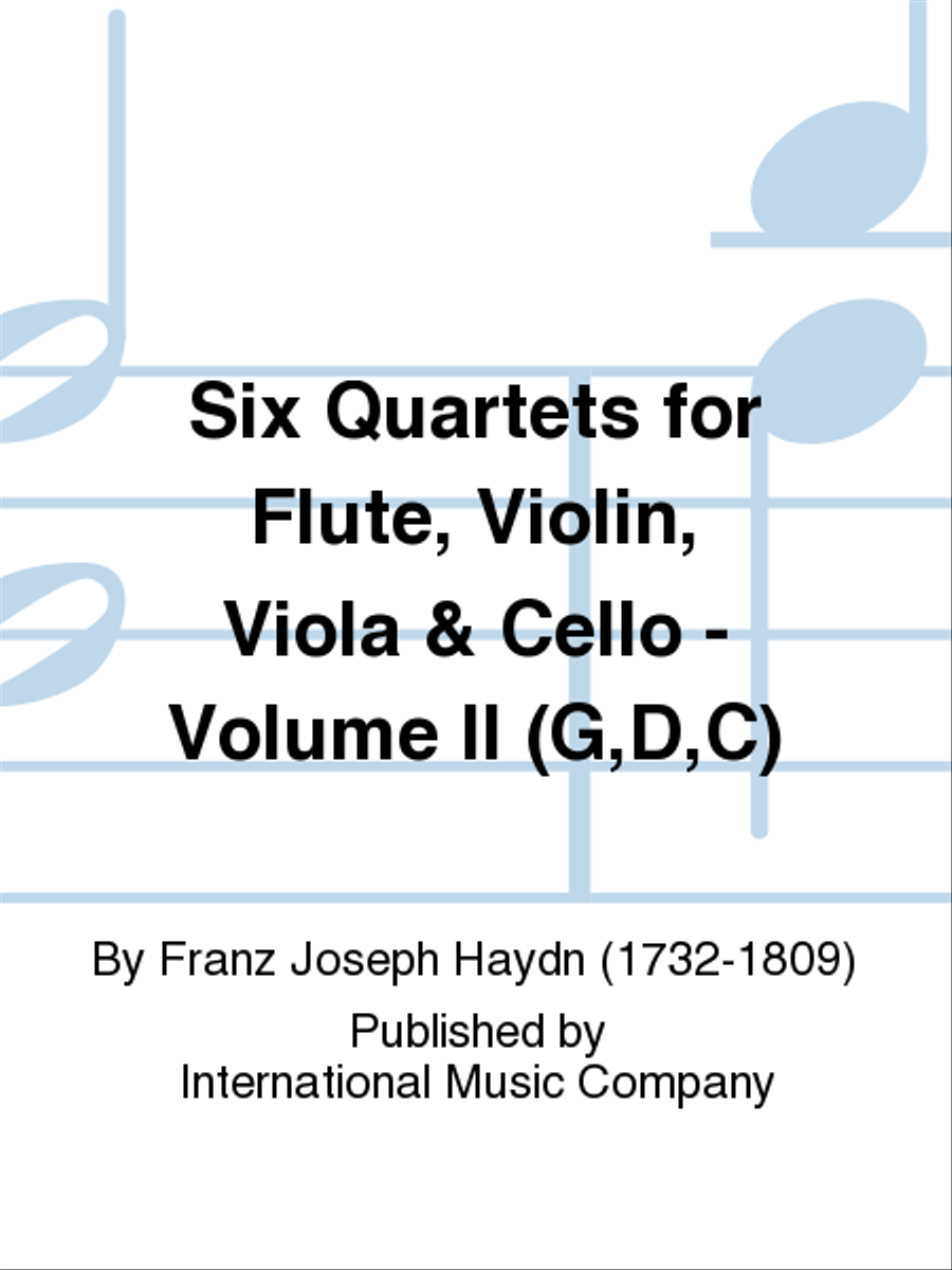 Six Quartets For Flute, Violin, Viola & Cello: Volume II (G,D,C) Flute scores gallery preview page 1