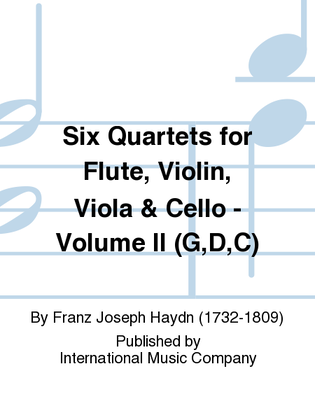 Book cover for Six Quartets For Flute, Violin, Viola & Cello: Volume II (G,D,C)