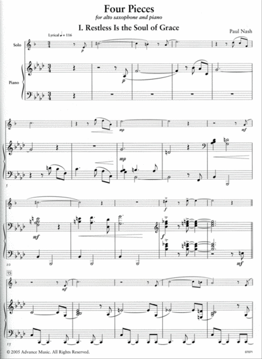 Four Pieces -- Saxophone Small Ensemble scores gallery preview page 2