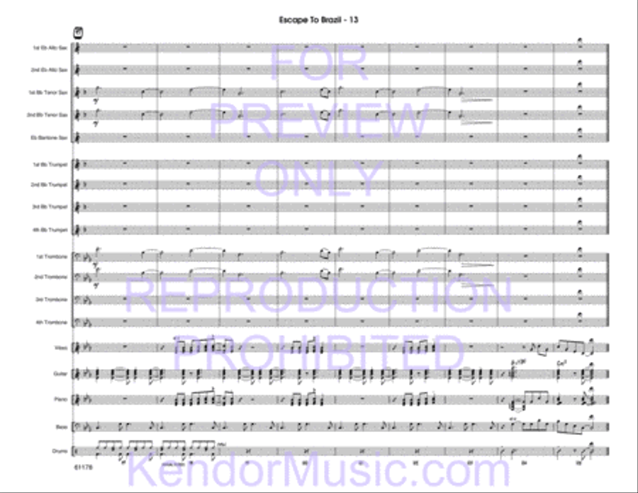 Escape To Brazil Escape To Brazil Jazz Ensemble scores gallery preview page 14