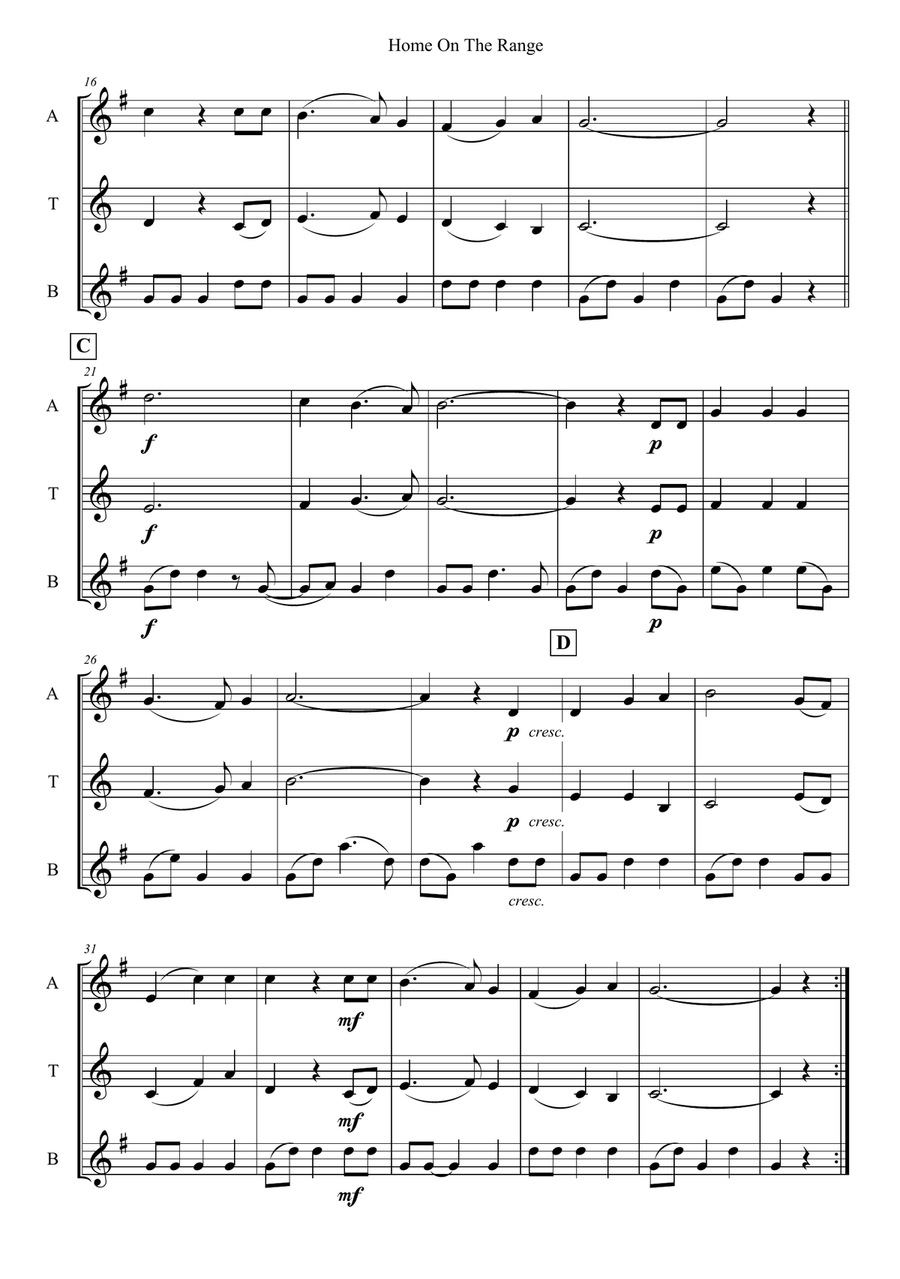 Home On The Range Woodwind Quartet scores gallery preview page 2