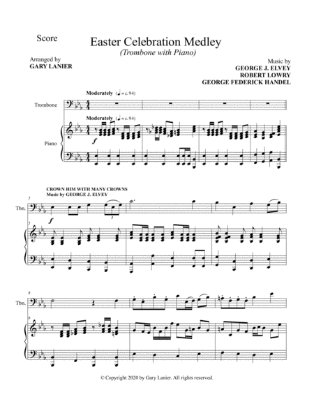 EASTER CELEBRATION MEDLEY (for Trombone and Piano with Trombone Part) image number null