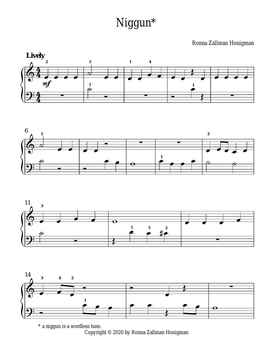 Niggun Niggun Easy Piano scores gallery preview page 1