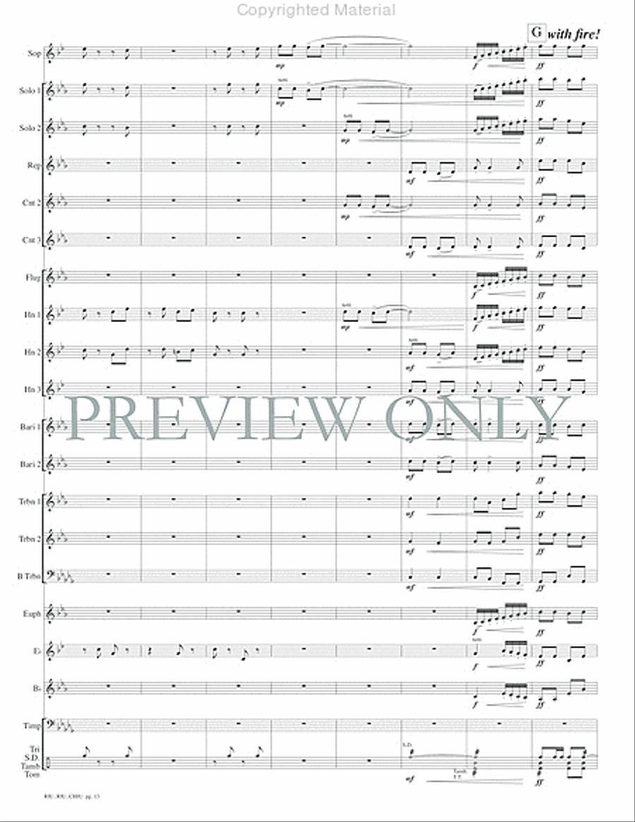 Riu, Riu, Chiu Concert Band scores gallery preview page 15
